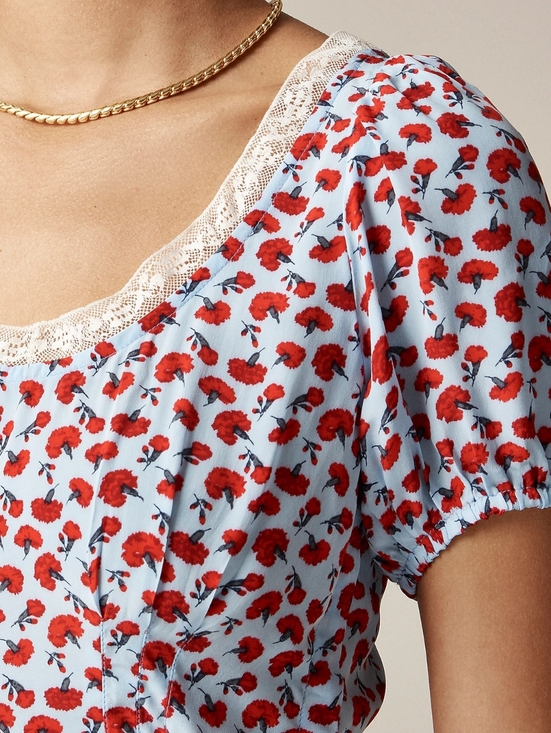 J Crew Rouje X J.Crew Poet top in carnation print - Picture 7 of 7